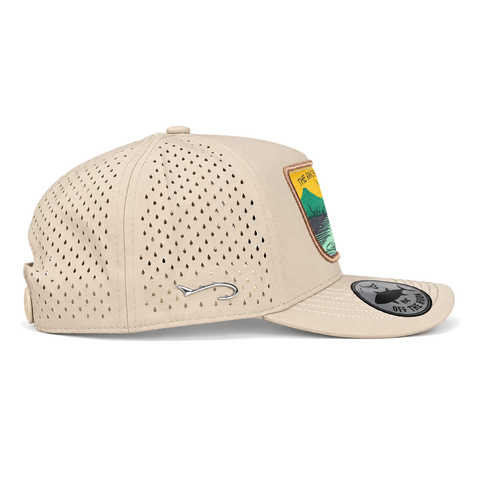 Gorra Ranch & Corral The Rancher Brand jinete crema, vista lateral derecho. SKU 7506552411576.