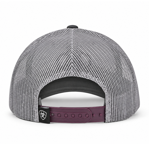 Gorra ARIAT vino y gris, vista trasera