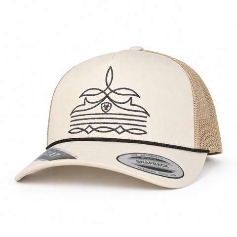Gorra ARIAT crema con bordado, vista de perfil