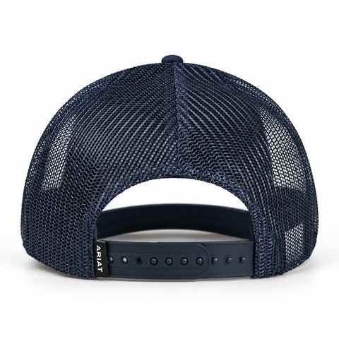 Gorra ARIAT azul marino con parche American Boot Company, vista trasera
