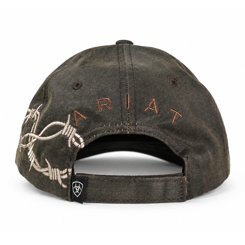 Gorra ARIAT con bordado de alambre de púas, vista trasera