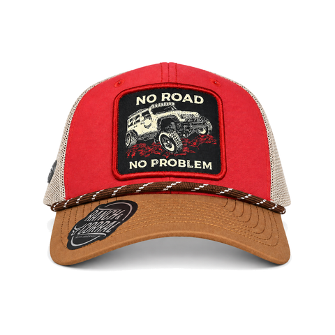 Gorra Ranch & Corral No Road No Problem, vista frontal. SKU 7506552409450.