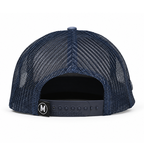 Gorra azul visera café María Malibrán - vista posterior