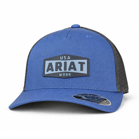 Gorra ARIAT WORK azul y gris, vista perfil