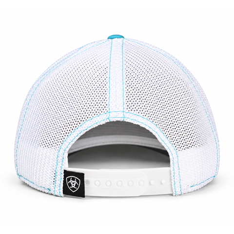 Gorra ARIAT gris jaspeado y turquesa, vista trasera