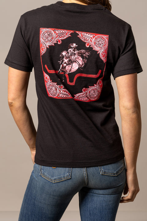 PLAYERA KIMES RANCH FALLON BANDANA - NEGRO