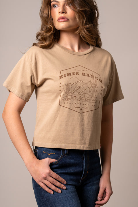 PLAYERA KIMES RANCH SEE FOR MILES - TAN