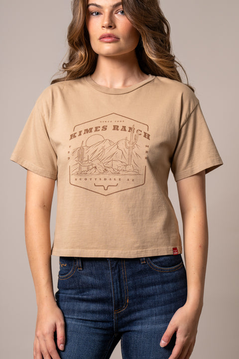 PLAYERA KIMES RANCH SEE FOR MILES - TAN