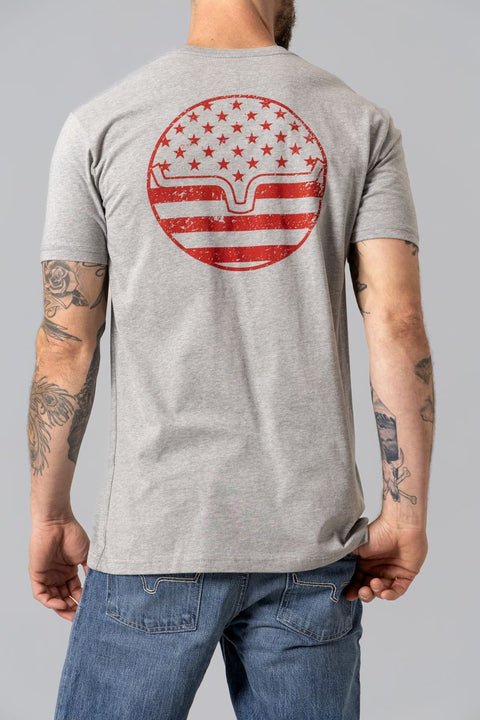 PLAYERA KIMES RANCH AMERICAN BULLSEYE - GRIS OSCURO JASPEADO