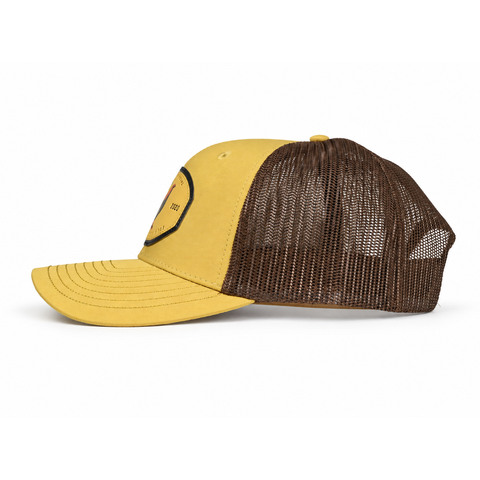 Gorra amarilla gallo - vista lateral izquierdo