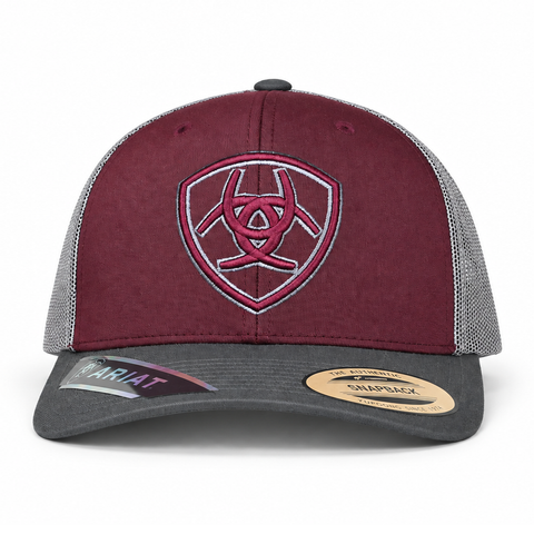 Gorra ARIAT vino y gris, vista perfil