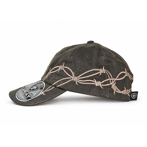 Gorra ARIAT con bordado de alambre de púas, vista lateral-derecho