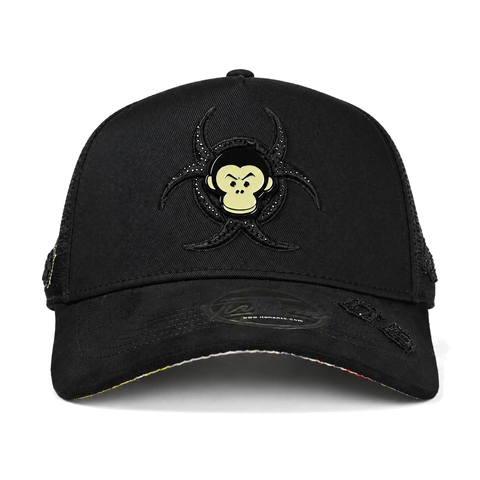 Gorra Italiense negra Changuito — vista frontal sobre fondo blanco