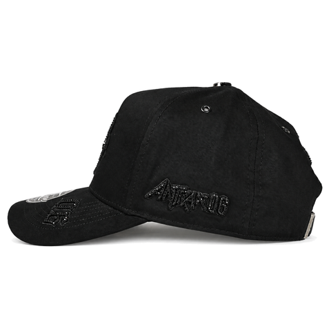 Gorra Italiense negra Changuito — vista lateral izquierdo sobre fondo blanco