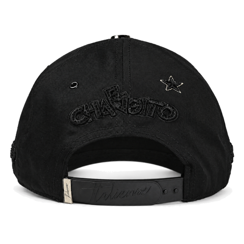 Gorra Italiense negra Changuito — vista trasera sobre fondo blanco