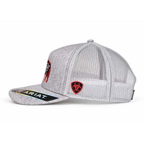 Gorra ARIAT gris con parche de bisonte, lateral derecho