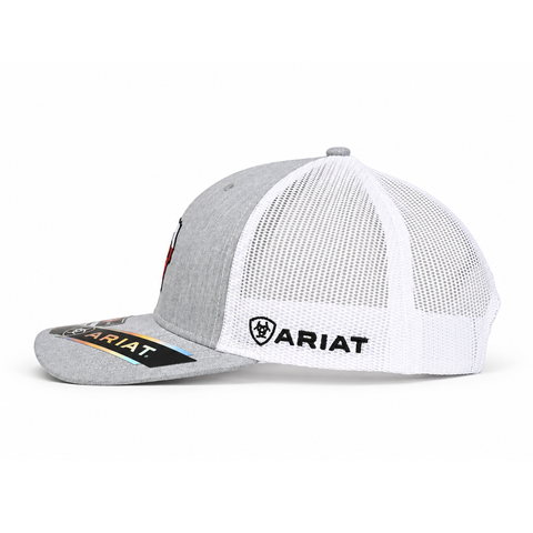 Gorra ARIAT gris con bordado de Texas, vista lateral-derecho