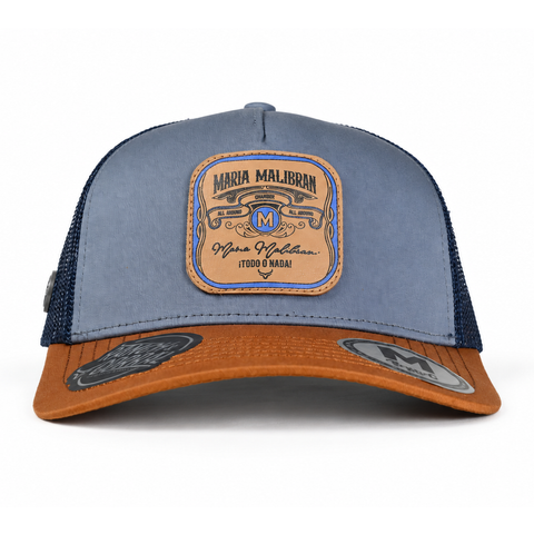 Gorra azul visera café María Malibrán - vista frontal