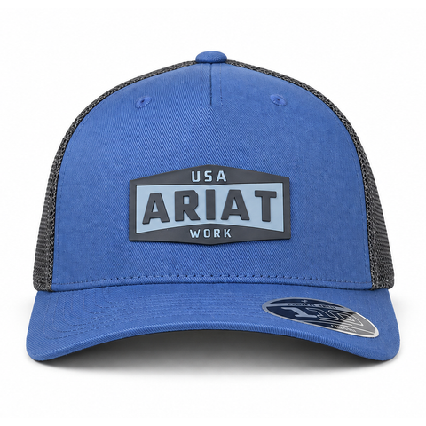 Gorra ARIAT WORK azul y gris, vista frontal