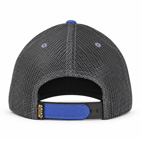 Gorra ARIAT WORK azul y gris, vista trasera