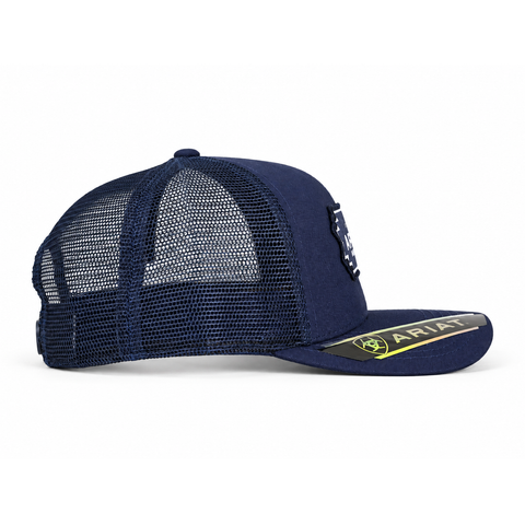 Gorra ARIAT azul marino con parche American MFG, vista lateral-izquierdo