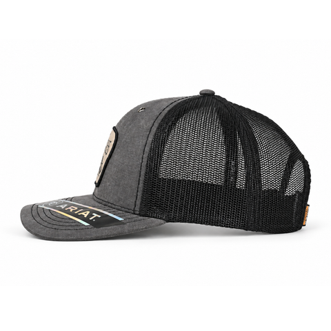 Gorra ARIAT WORKHOGS gris, lateral derecho