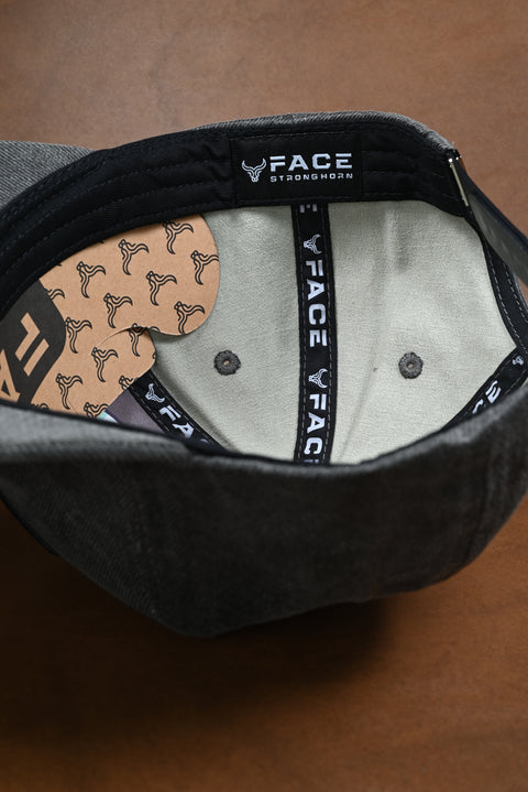 FACE LONA ENCERADA GRIS/NEGRO