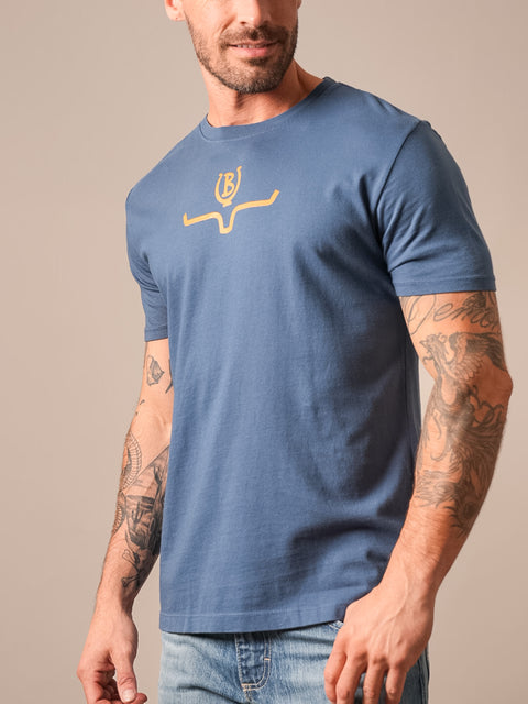PLAYERA KIMES RANCH LUCKY B SADDLE - AZUL OSCURO