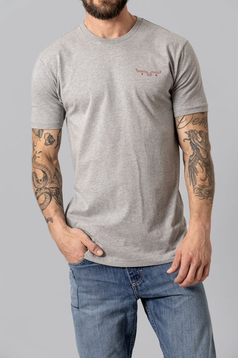PLAYERA KIMES RANCH AMERICAN BULLSEYE - GRIS OSCURO JASPEADO