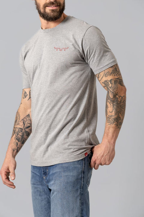 PLAYERA KIMES RANCH AMERICAN BULLSEYE - GRIS OSCURO JASPEADO