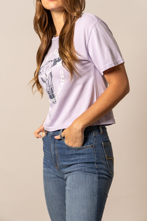 PLAYERA KIMES RANCH BISON SKULL - LAVANDA